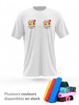 T-shirt 3 à 4 couleurs : 2...