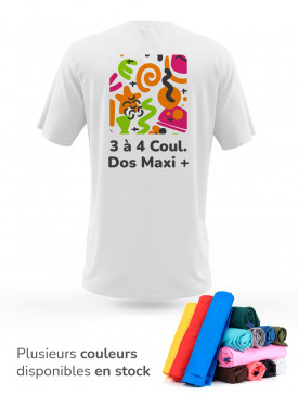 T-shirt 3 à 4 couleurs / Dos
