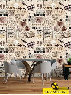 Papier peint style café 04