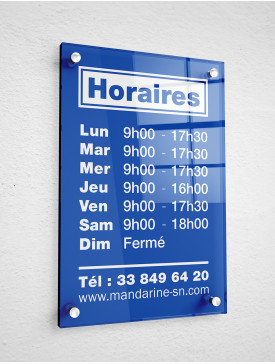 Horaires sur Plexi-Couleur