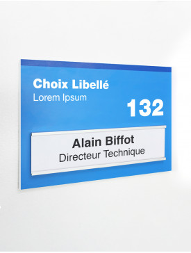 Plaque porte avec affichette