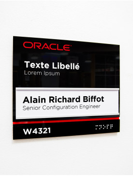 Plaque porte avec affichette