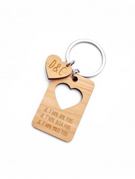Porte clés Bois Love