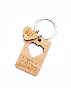 Porte clés Bois Love