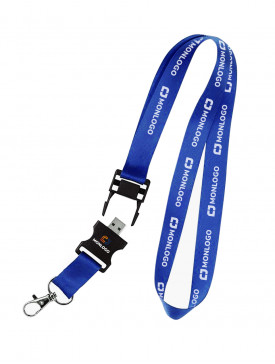 Clé USB Lanyard Bleu